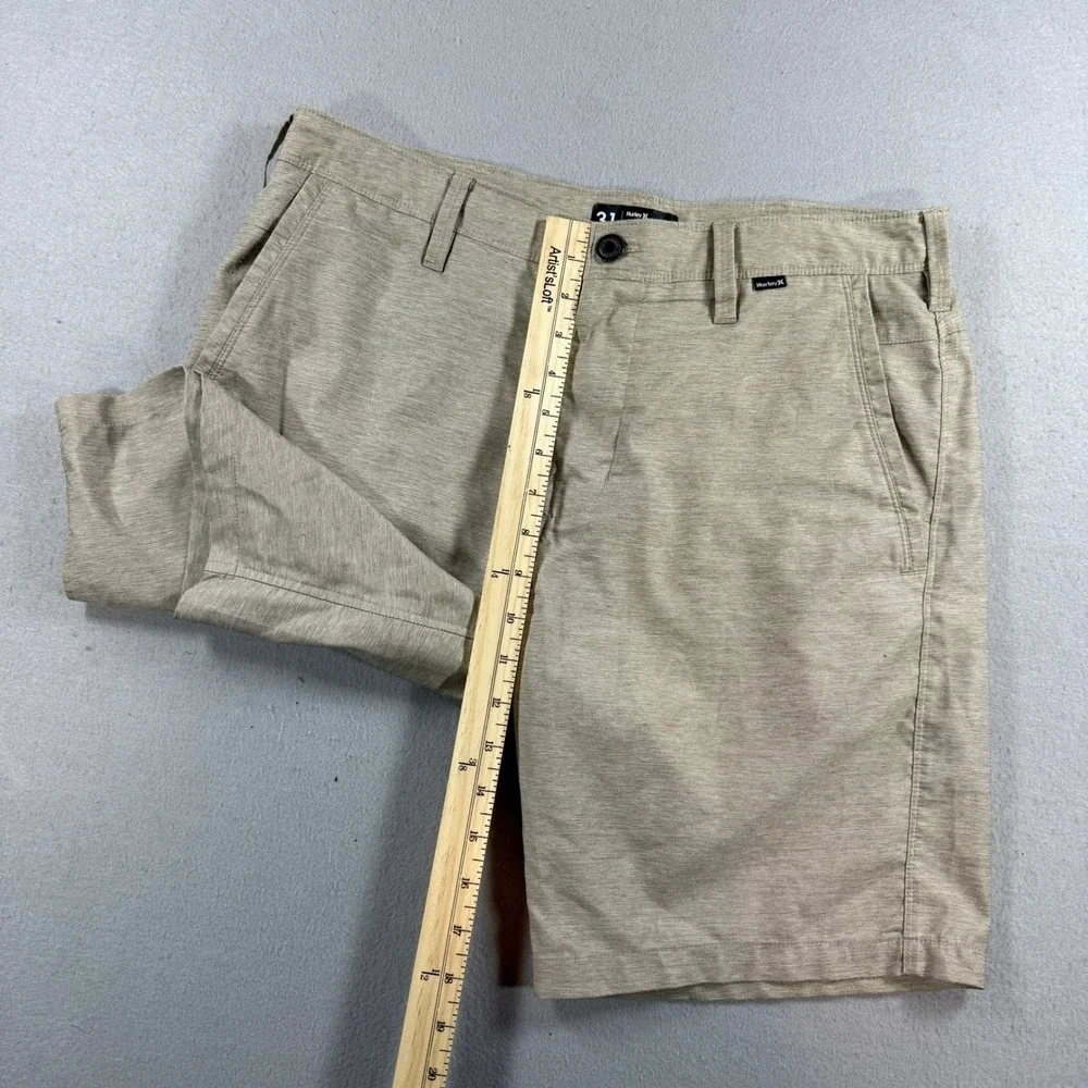 Hurley Nike Dri-Fit Hybrid Walk Shorts Mens 31 Khaki Chino Golf Performance